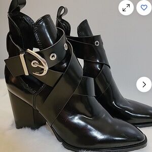 ZARA Patent Ankle Booties Size 39/US 8